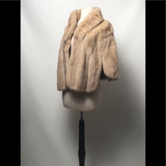 VTG 40s Blond Mink Fur Cape - Picture 14 of 16